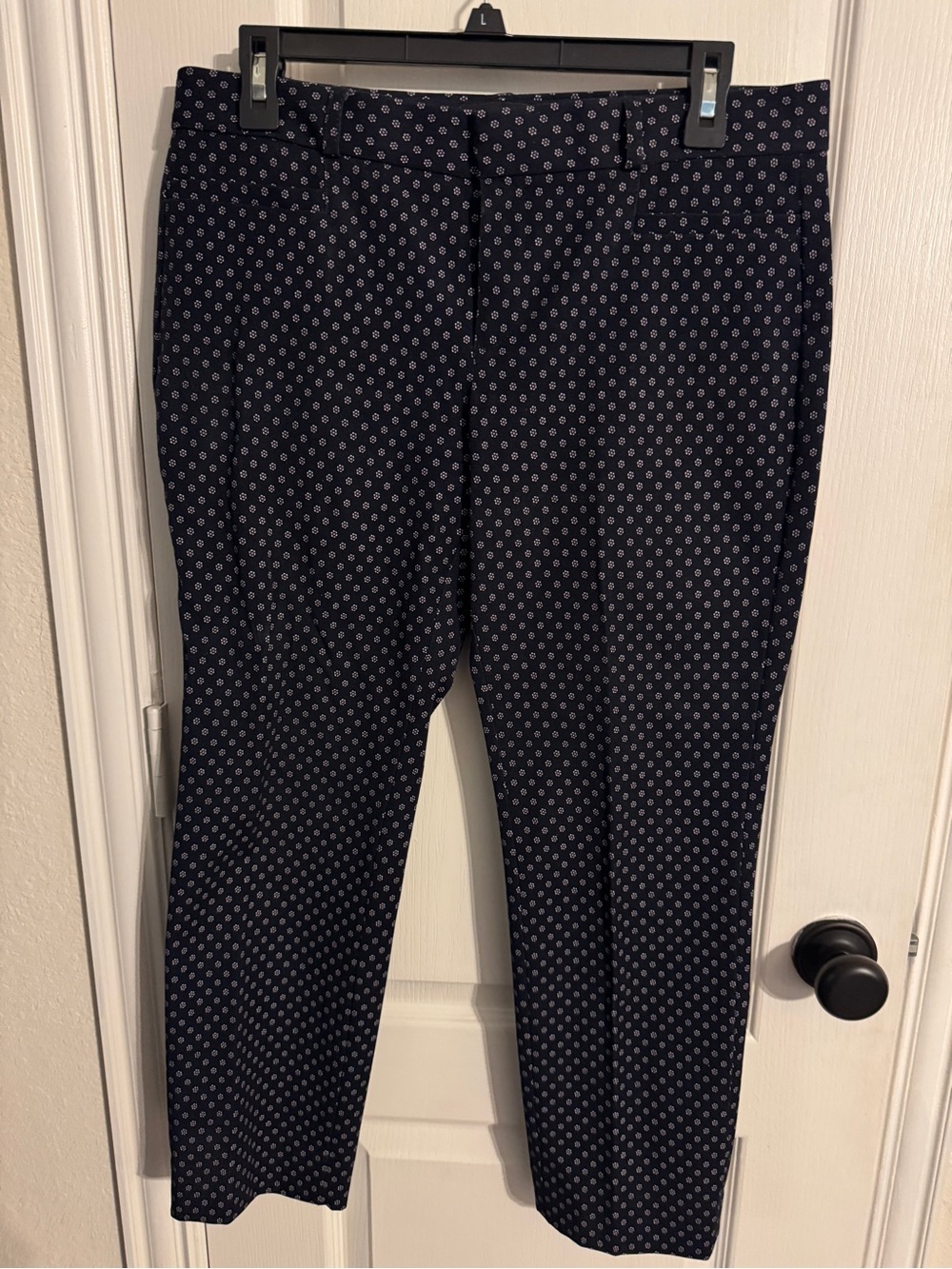 Banana Republic Sloan Navy Micro-Print Dress Pants